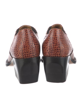 Chloé Leather Animal Print Western Boots