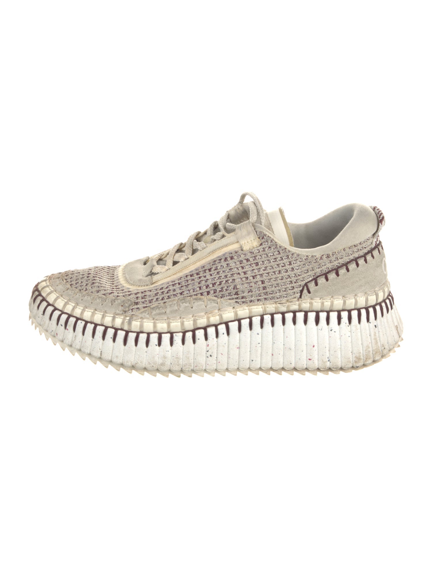 Chloé Patterned Whipstitch Trim Sneakers