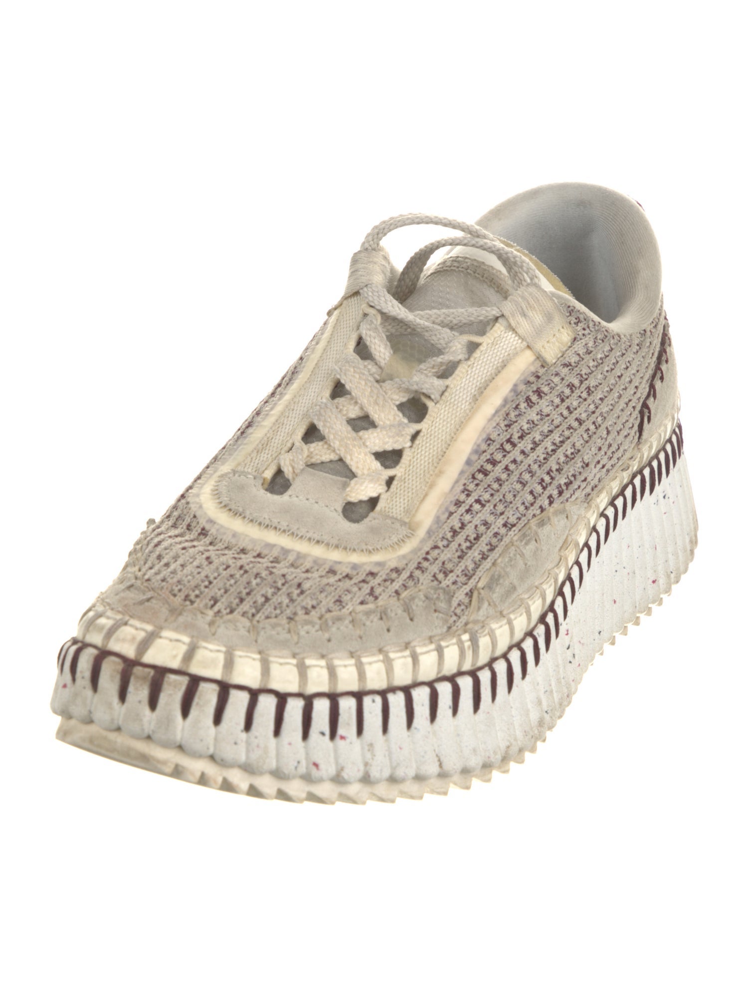 Chloé Patterned Whipstitch Trim Sneakers