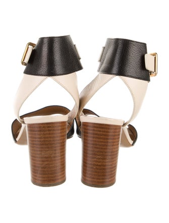 Chloé Leather Colorblock Pattern Sandals