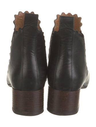 Chloé Leather Scalloped Accent Chelsea Boots