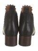 Chloé Leather Scalloped Accent Chelsea Boots