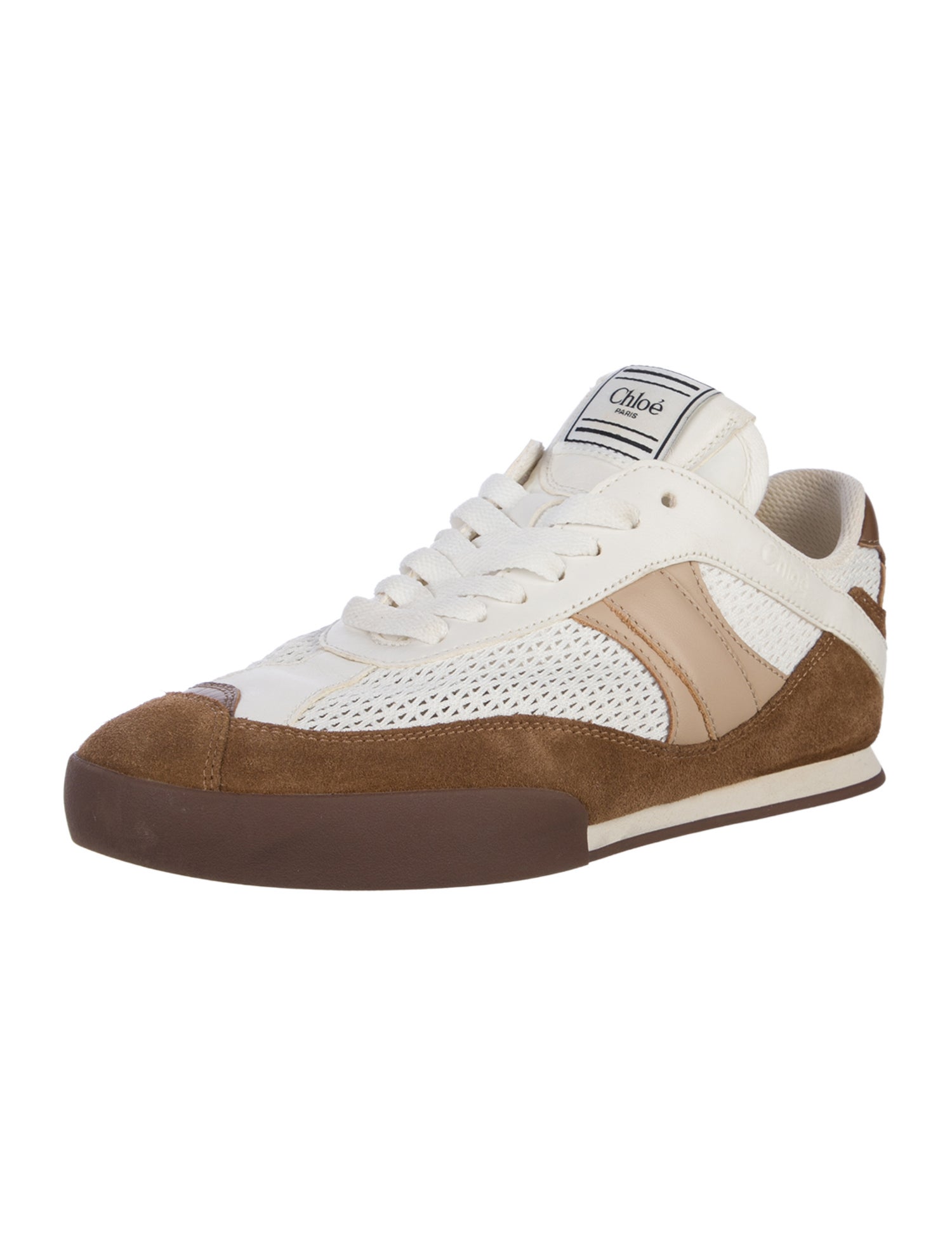 Chloé Suede Leather Trim Embellishment Sneakers