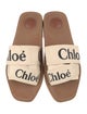 Chloé Printed Leather Trim Embellishment Slides