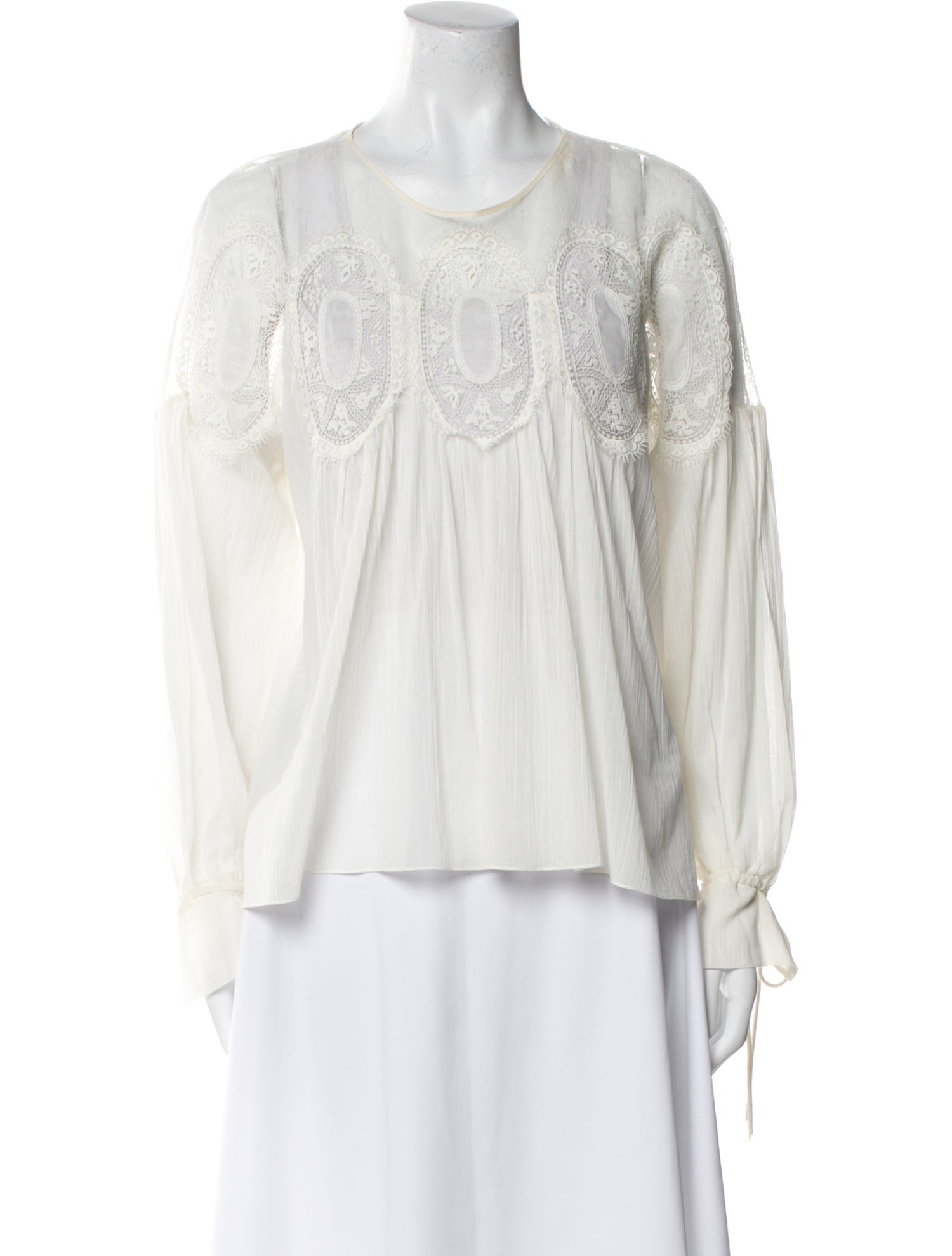 Chloé Crew Neck Long Sleeve Blouse