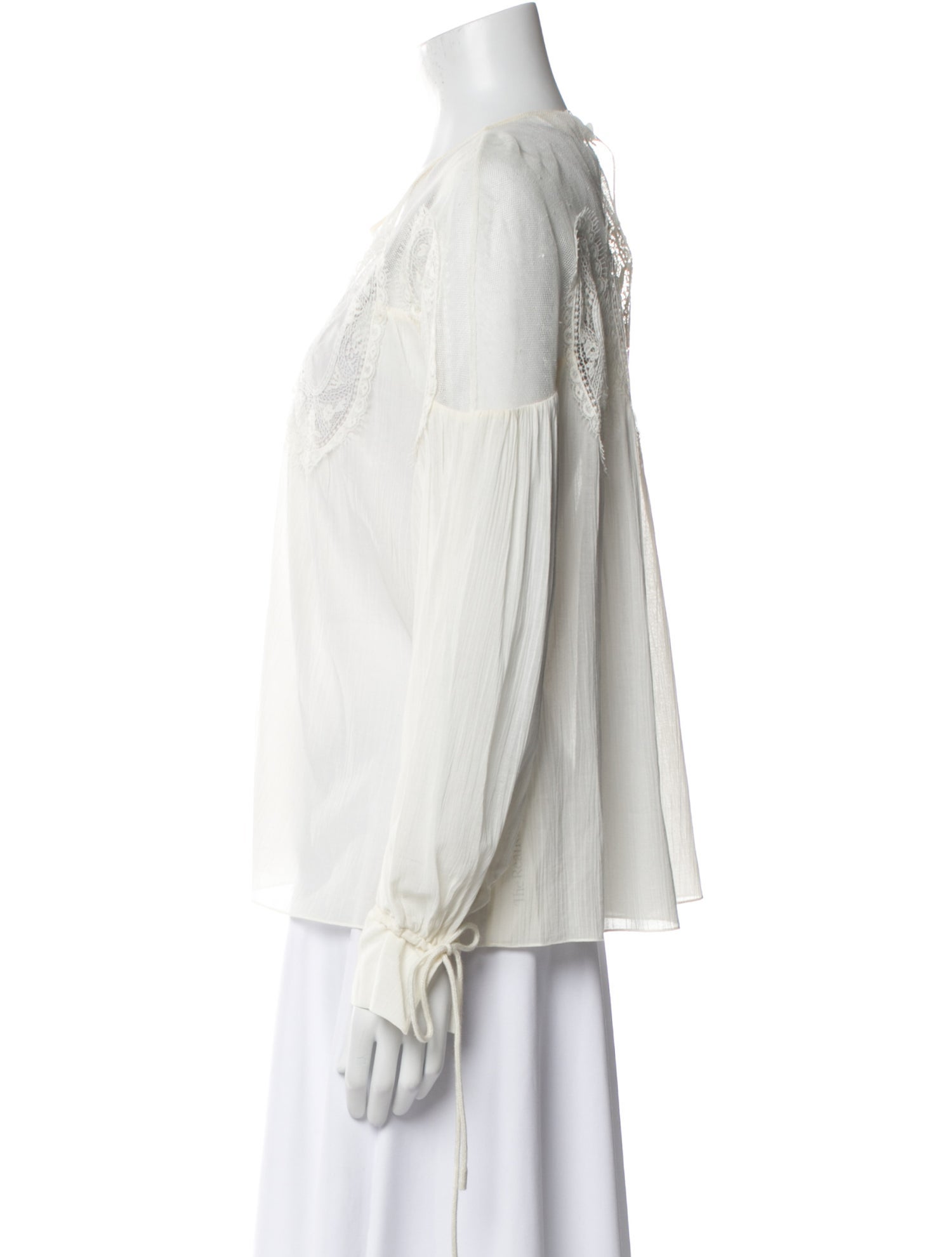 Chloé Crew Neck Long Sleeve Blouse