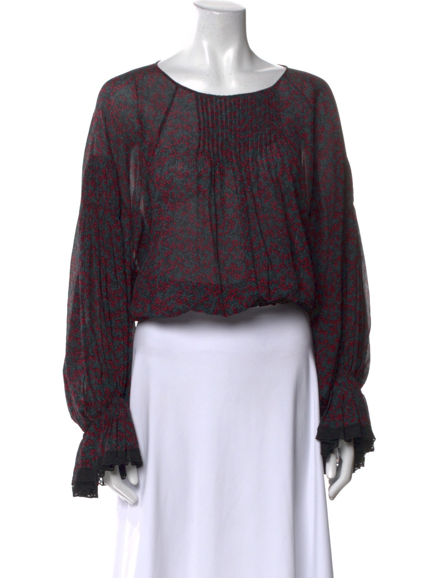 Chloé Printed Scoop Neck Crop Top