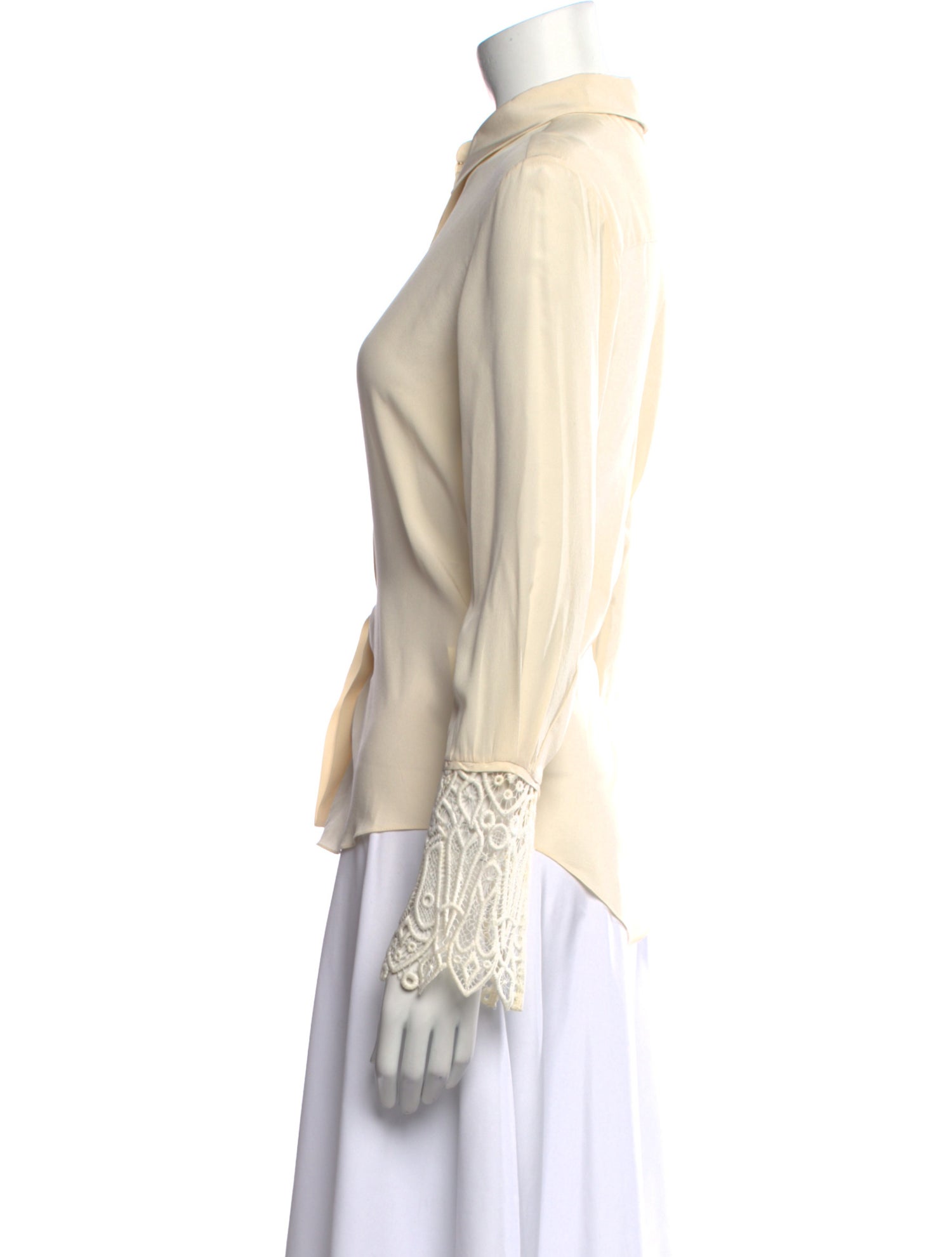 Chloé Silk Long Sleeve Button-Up Top