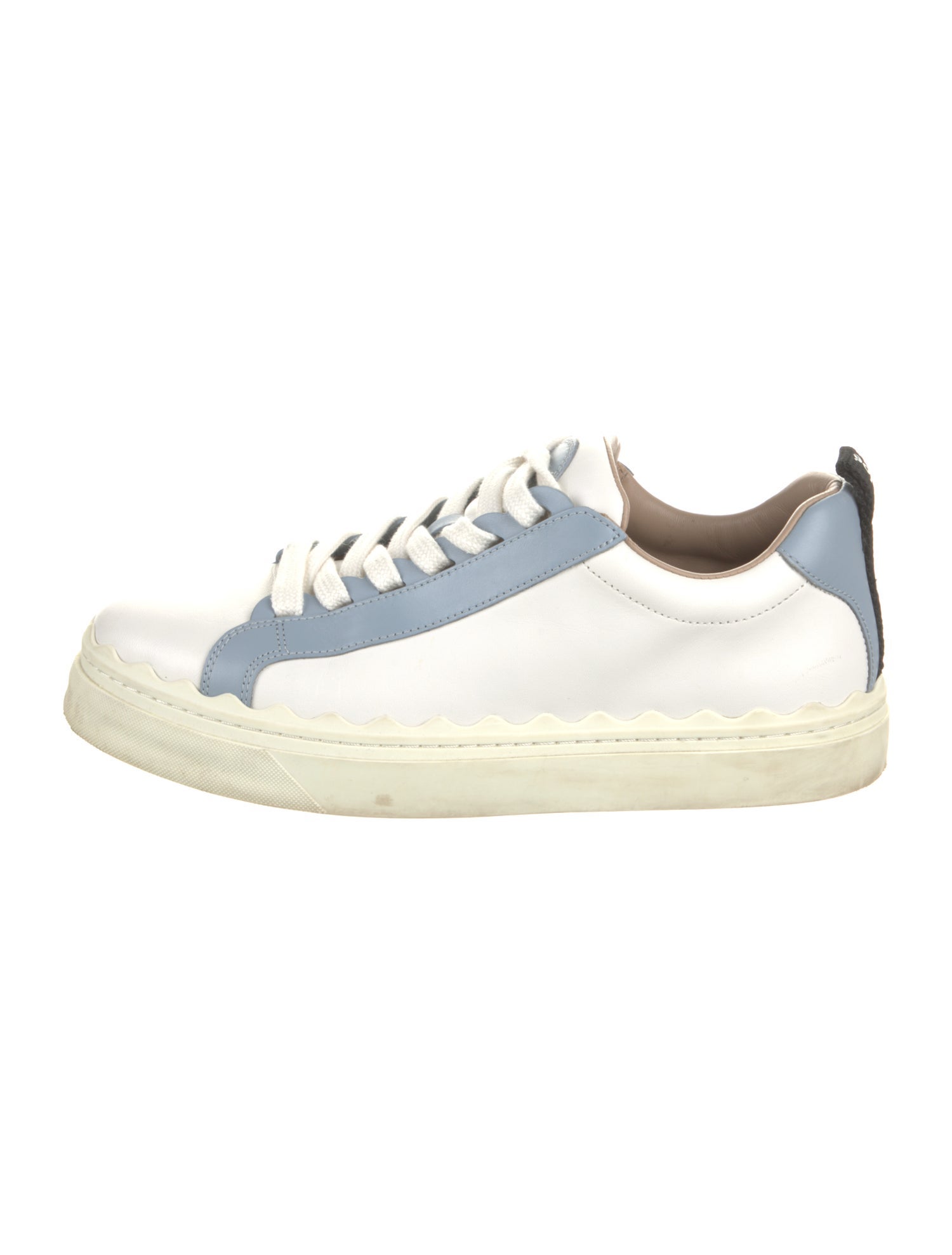Chloé Leather Colorblock Pattern Sneakers