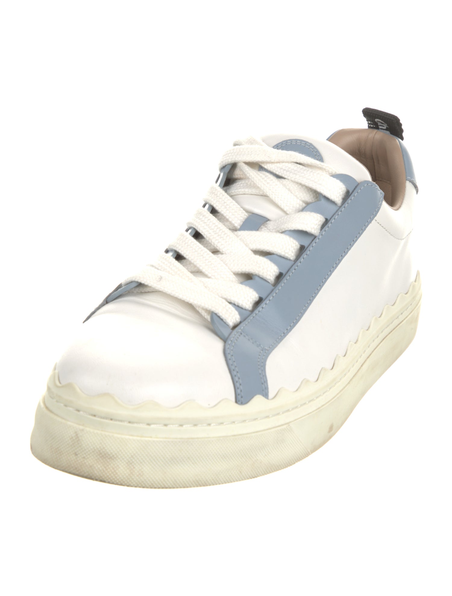 Chloé Leather Colorblock Pattern Sneakers