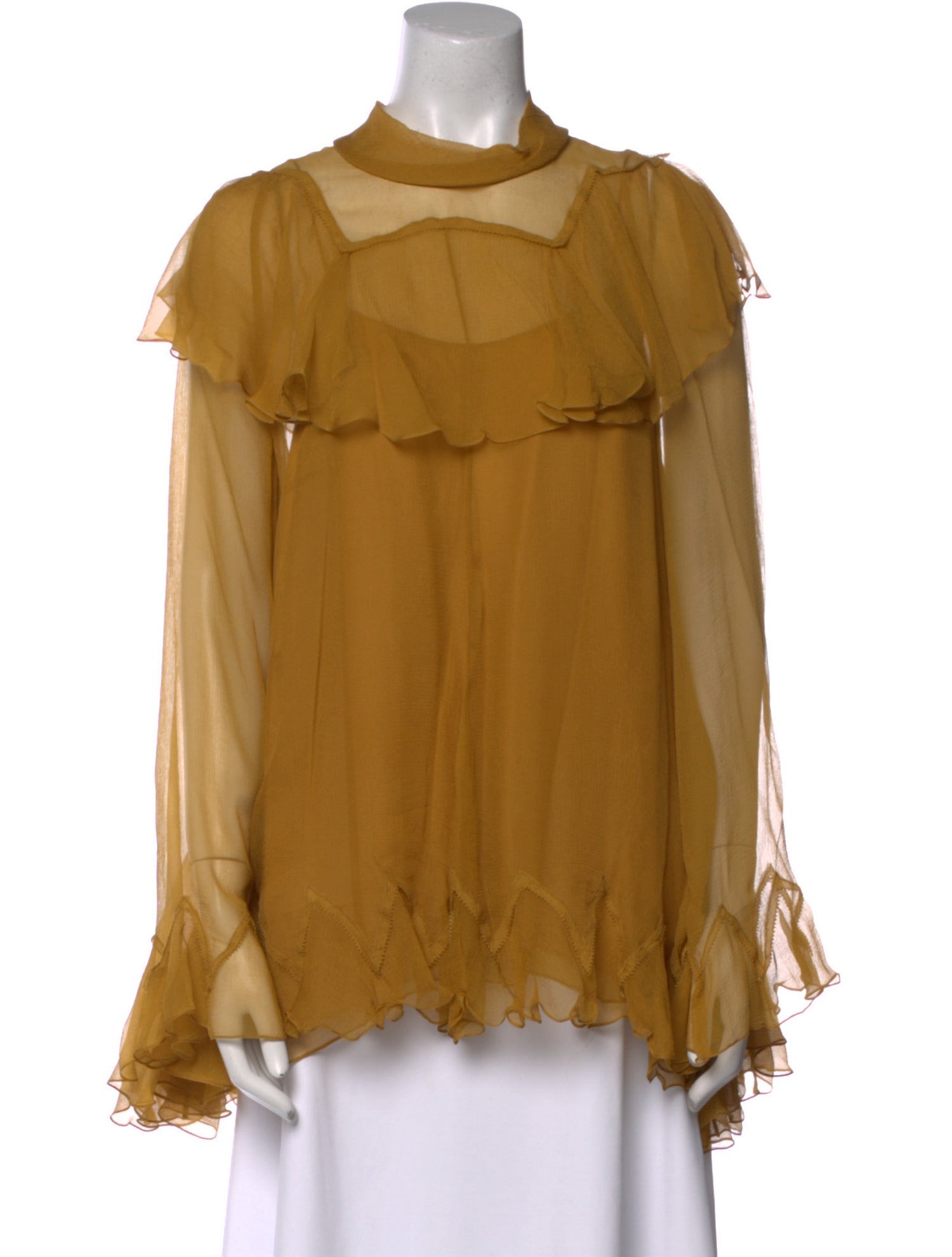 Chloé Silk Mock Neck Blouse
