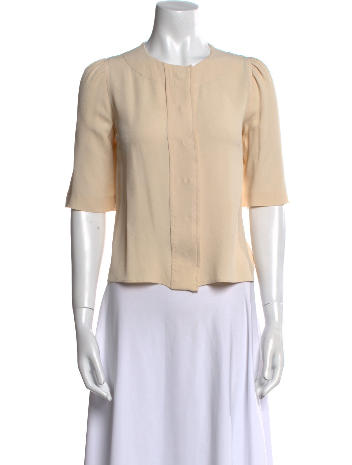 Chloé Silk Crew Neck Crop Top