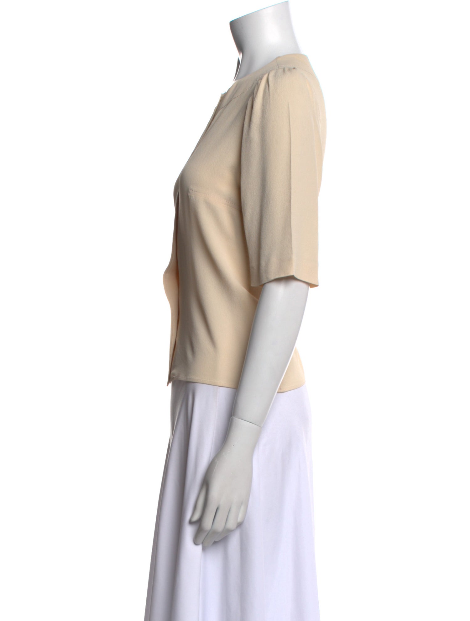 Chloé Silk Crew Neck Crop Top