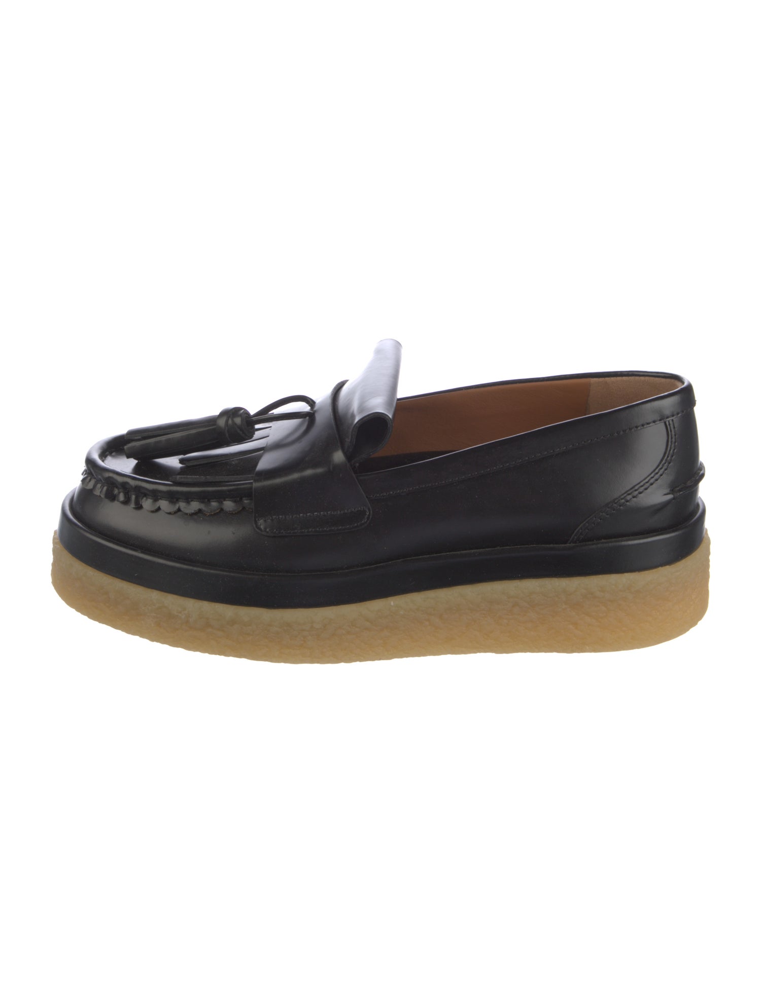 Chloé Leather Tassel Accents Loafers