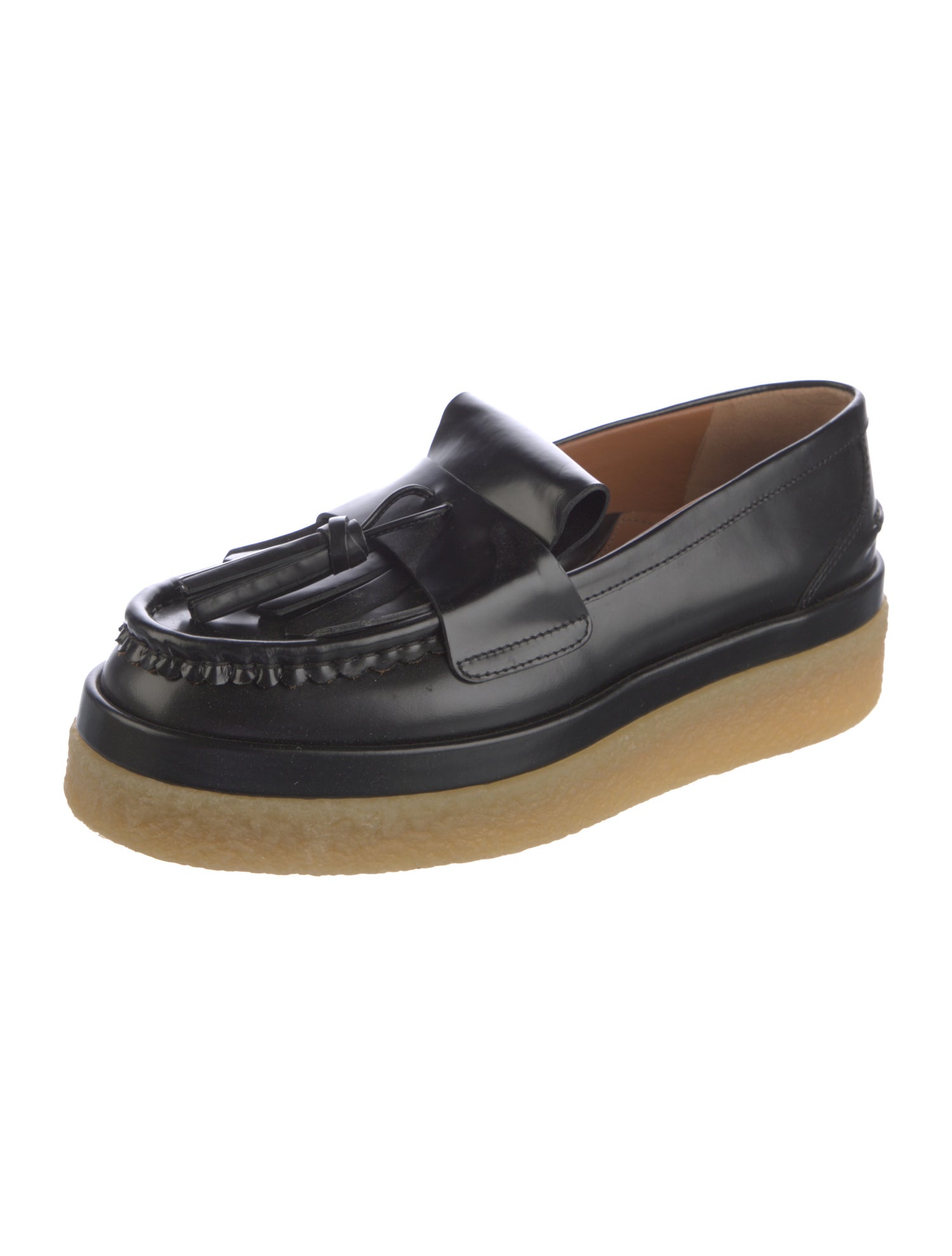 Chloé Leather Tassel Accents Loafers