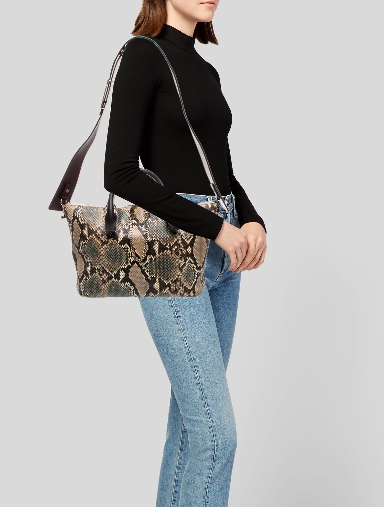 Chloé Snakeskin Top Handle Bag