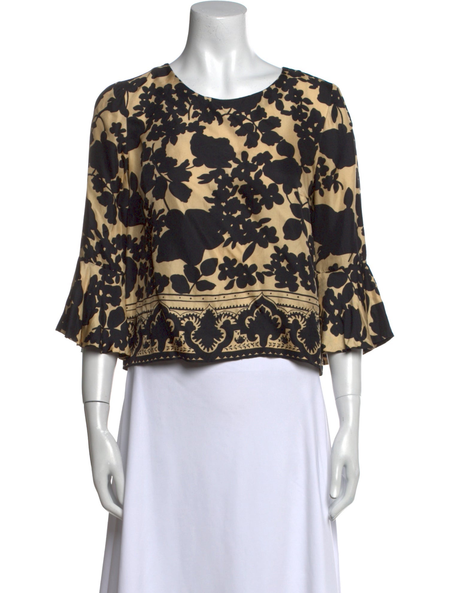 Chloé Silk Printed Crop Top