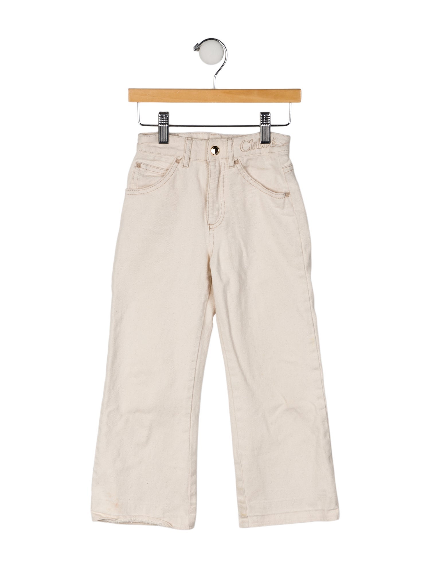Chloé Toddler Girls' Logo Print Denim Bottoms