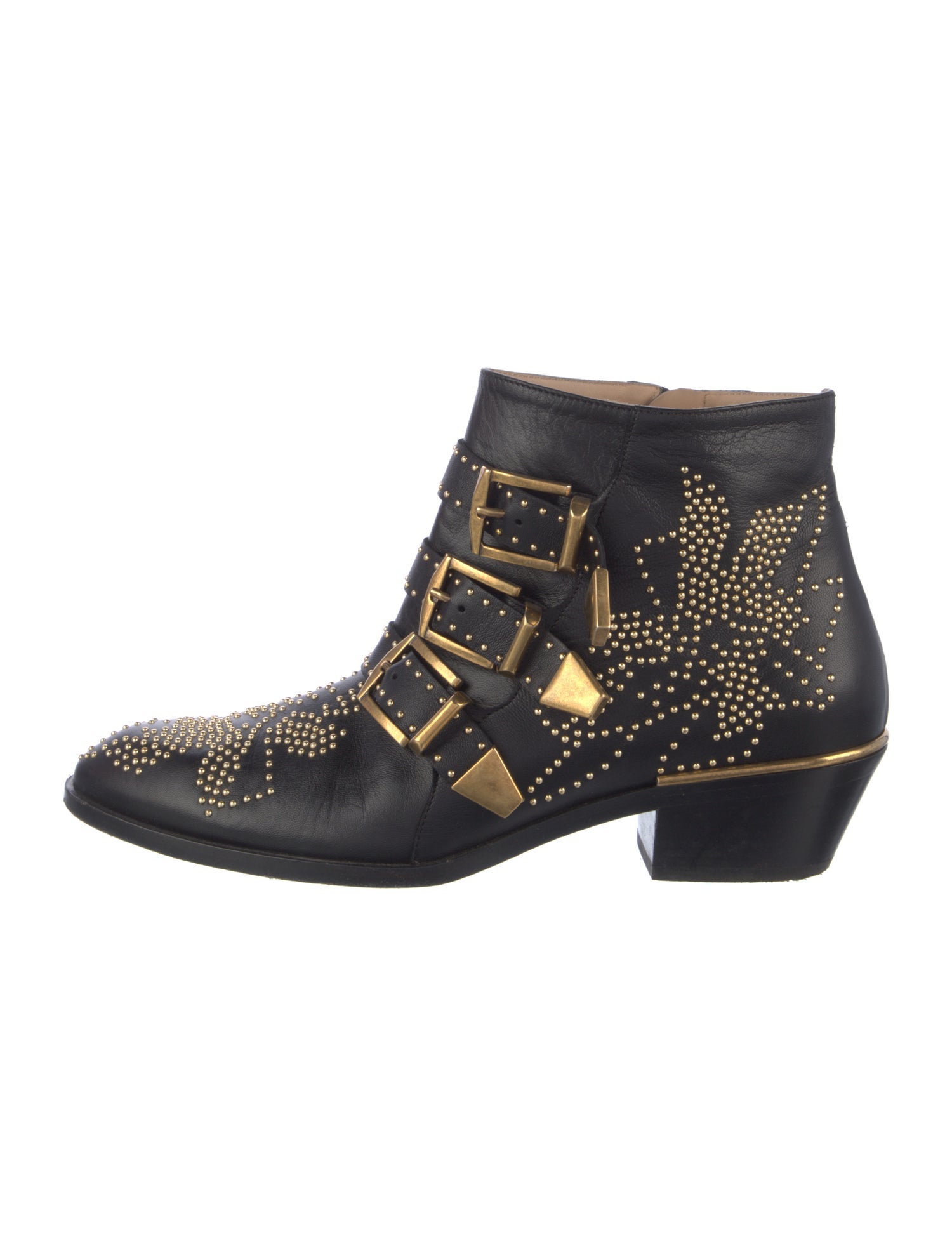 Chloé Leather Patterned Western Boots