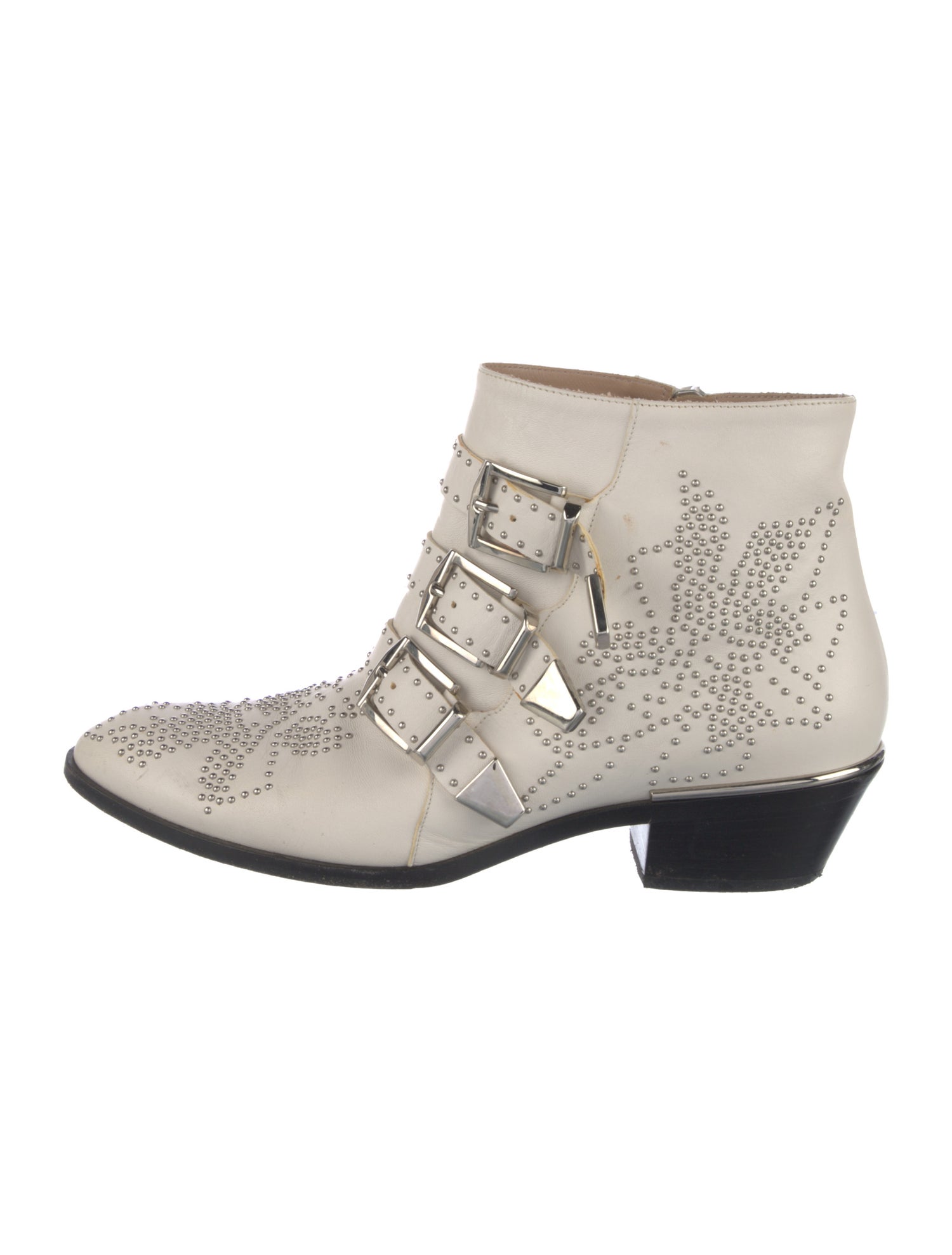 Chloé Leather Studded Accents Boots