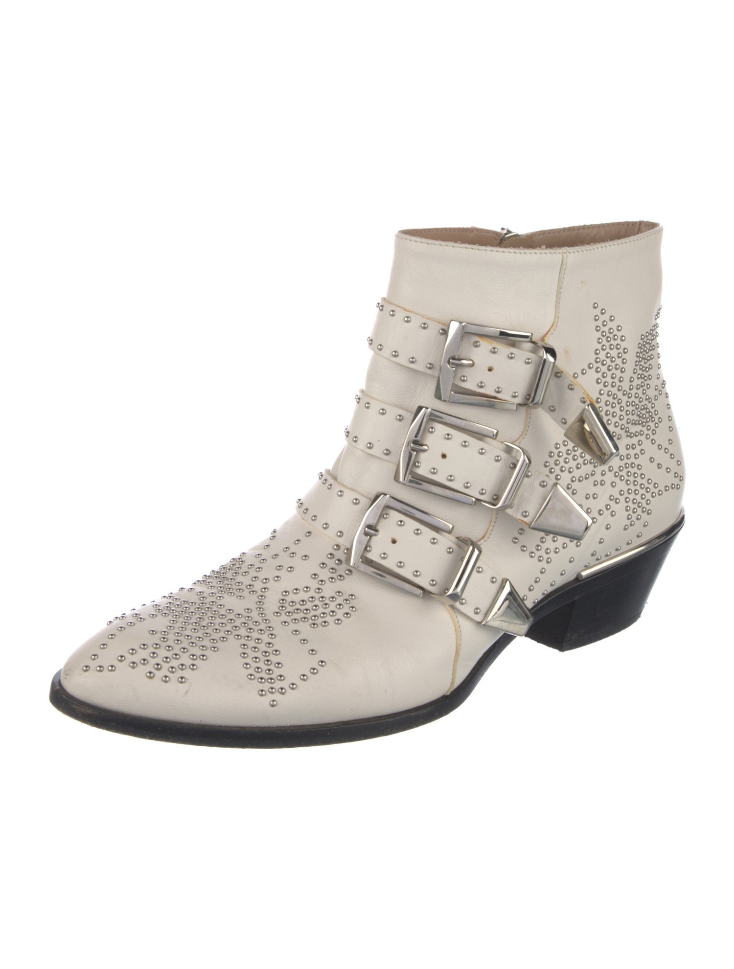 Chloé Leather Studded Accents Boots