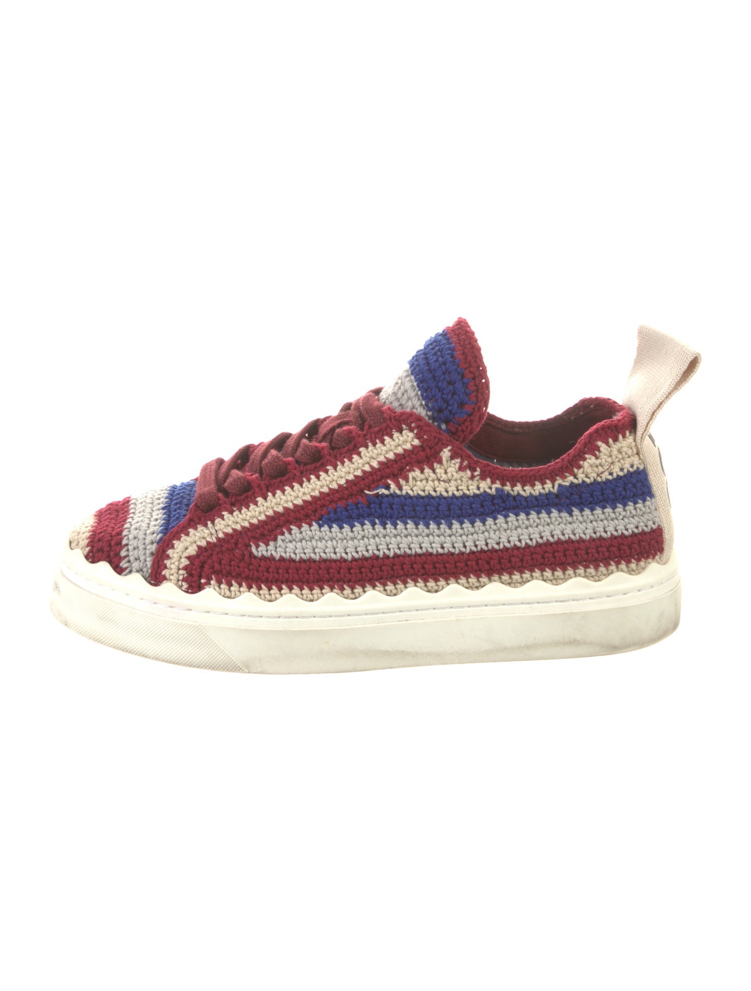 Chloé Patterned Scalloped Accent Sneakers