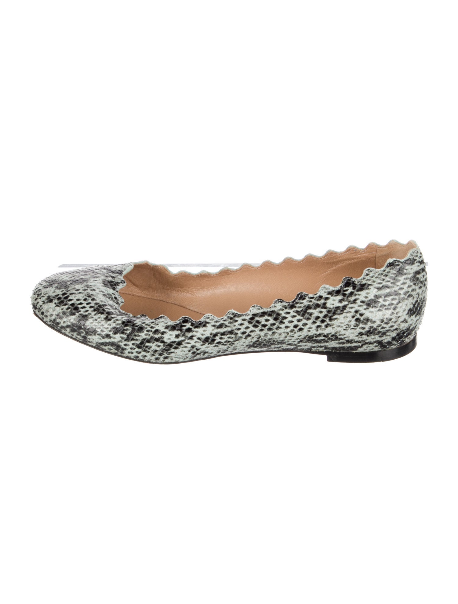 Chloé Leather Animal Print Ballet Flats