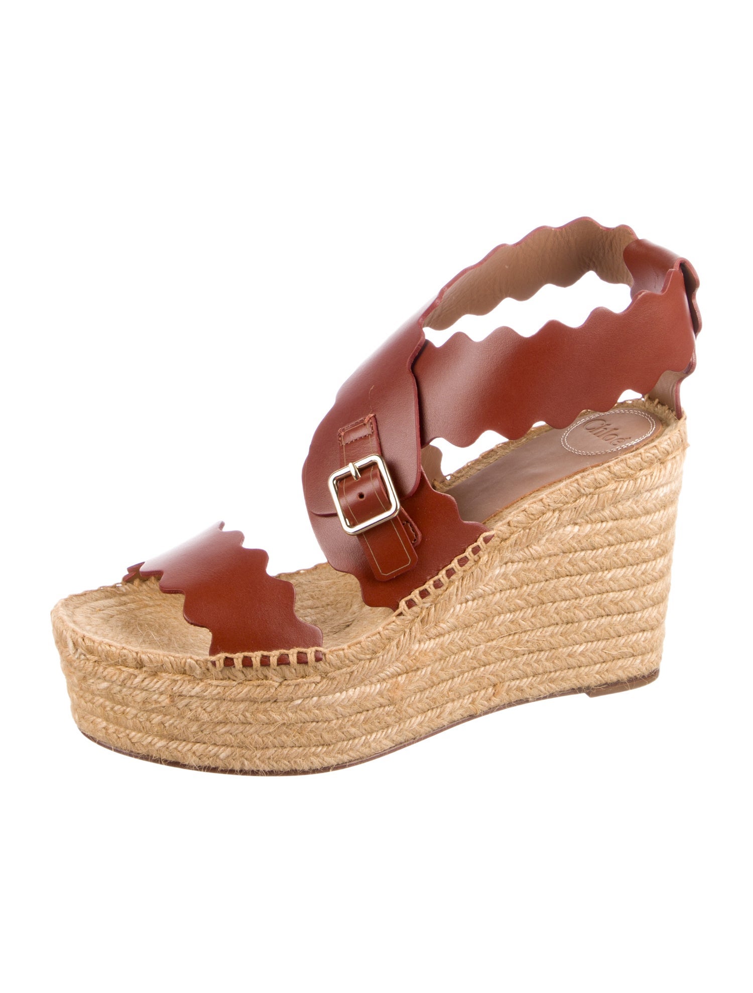 Chloé Leather Colorblock Pattern Espadrilles