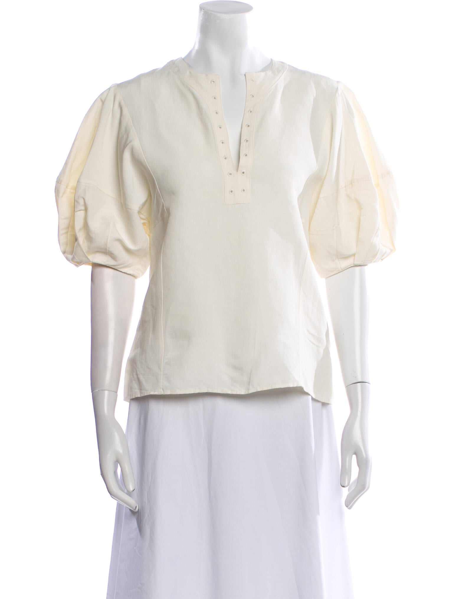 Chloé Linen V-Neck Blouse