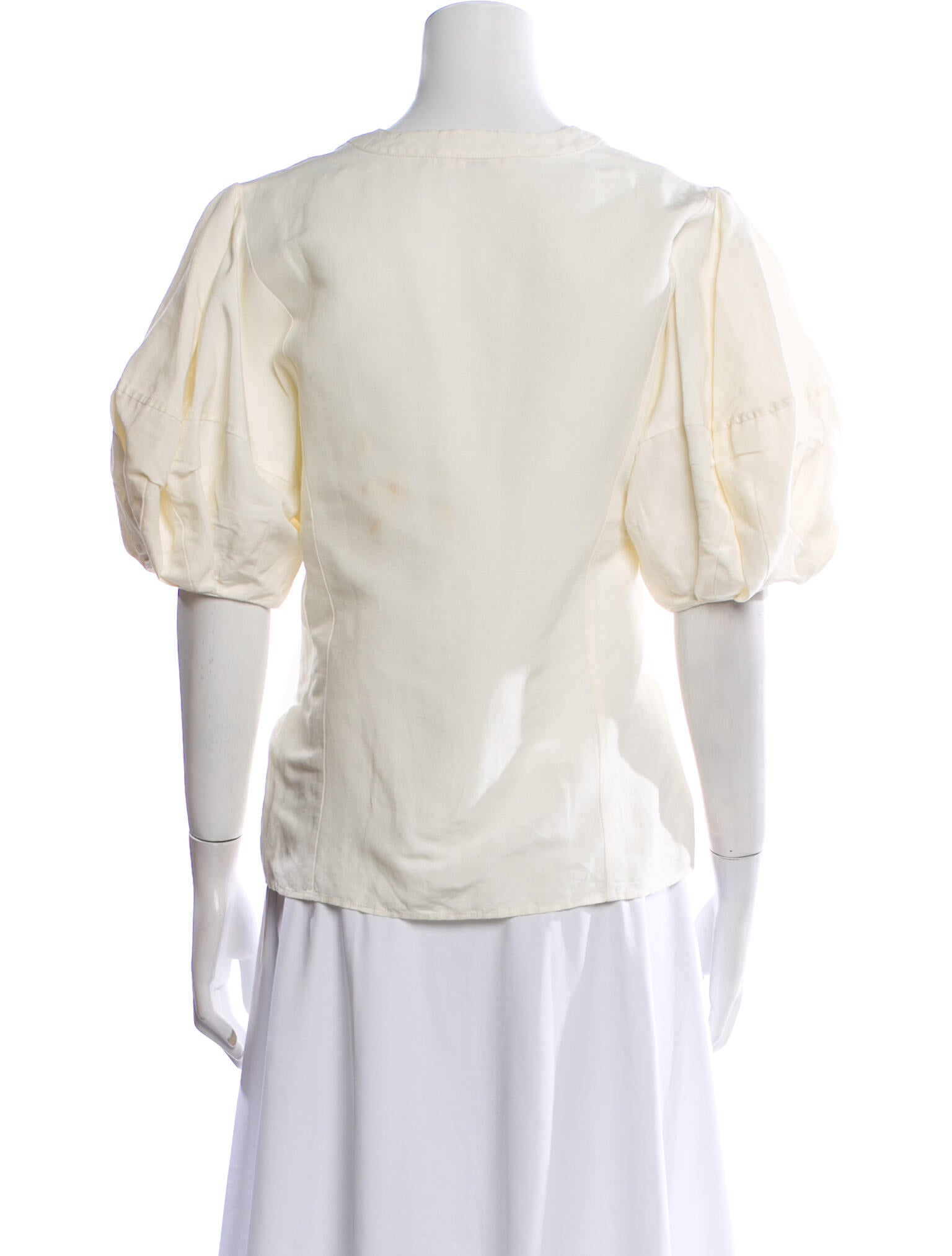 Chloé Linen V-Neck Blouse