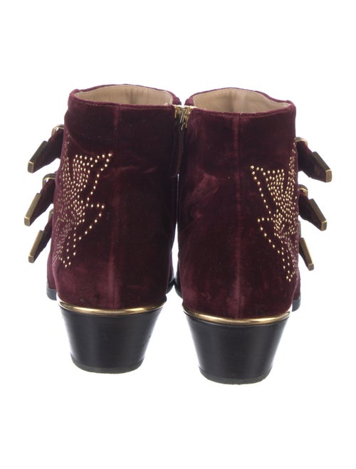 Chloé Velvet Colorblock Pattern Lace-Up Boots