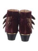 Chloé Velvet Colorblock Pattern Lace-Up Boots