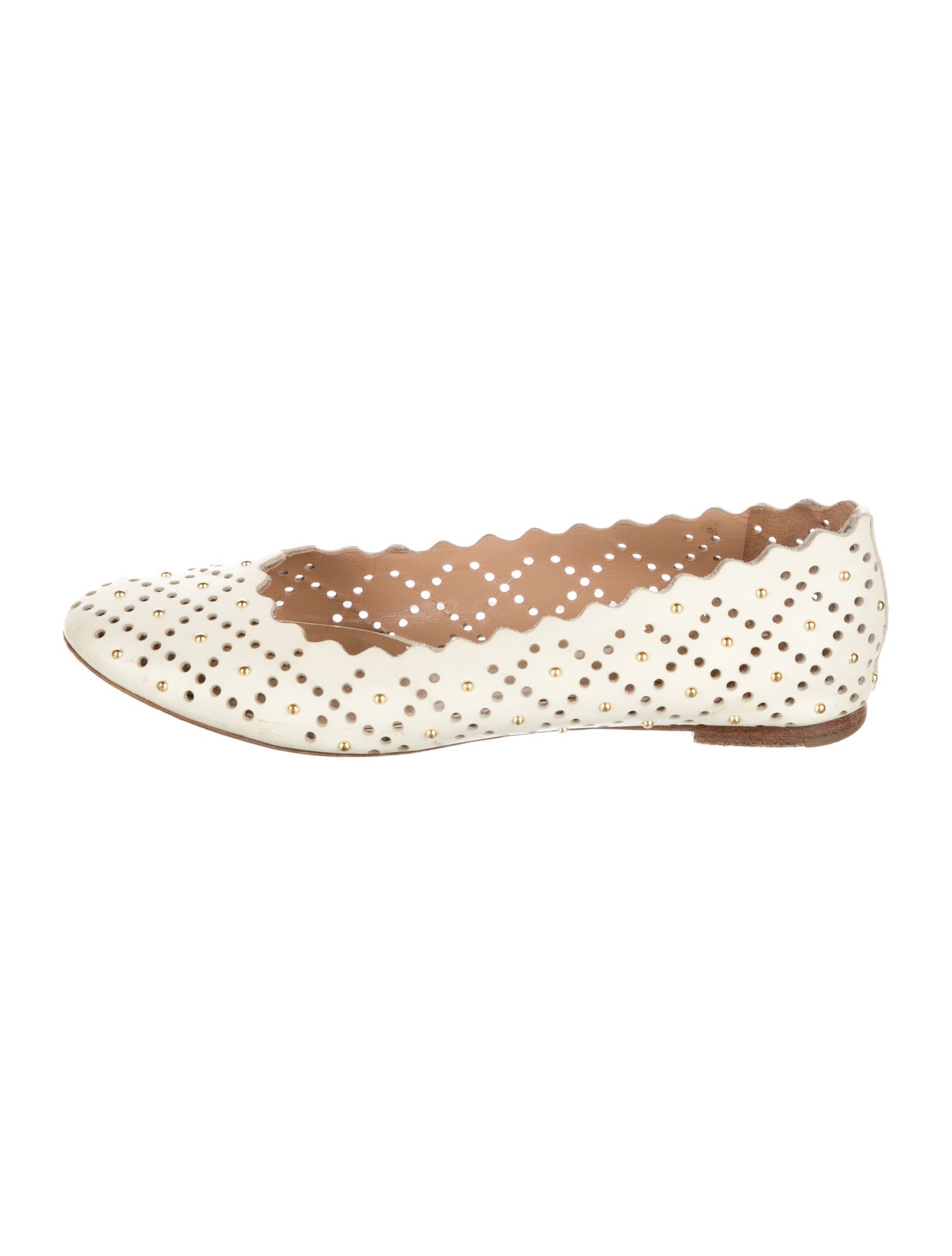 Chloé Leather Studded Accents Flats