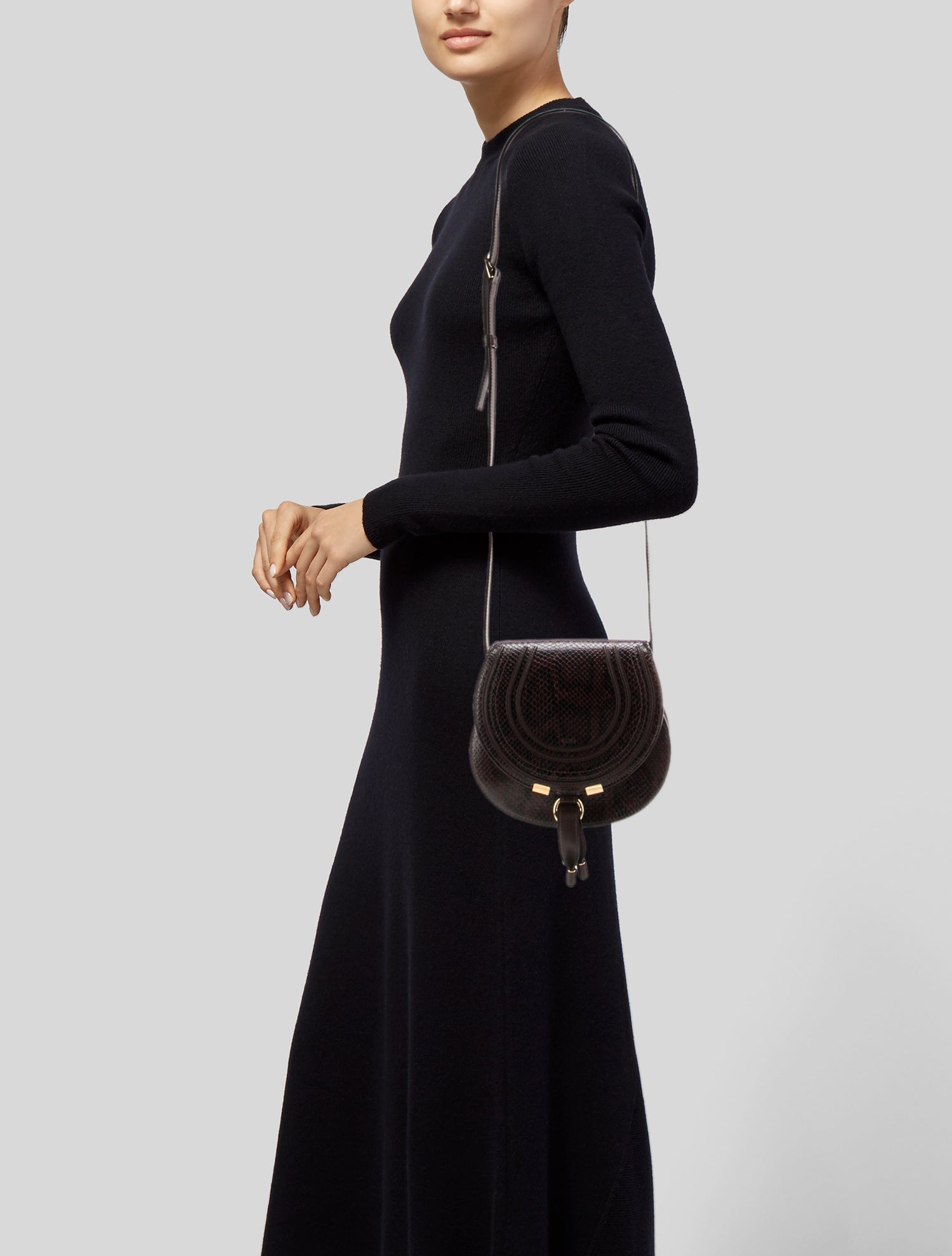 Chloé Embossed Leather Marcie