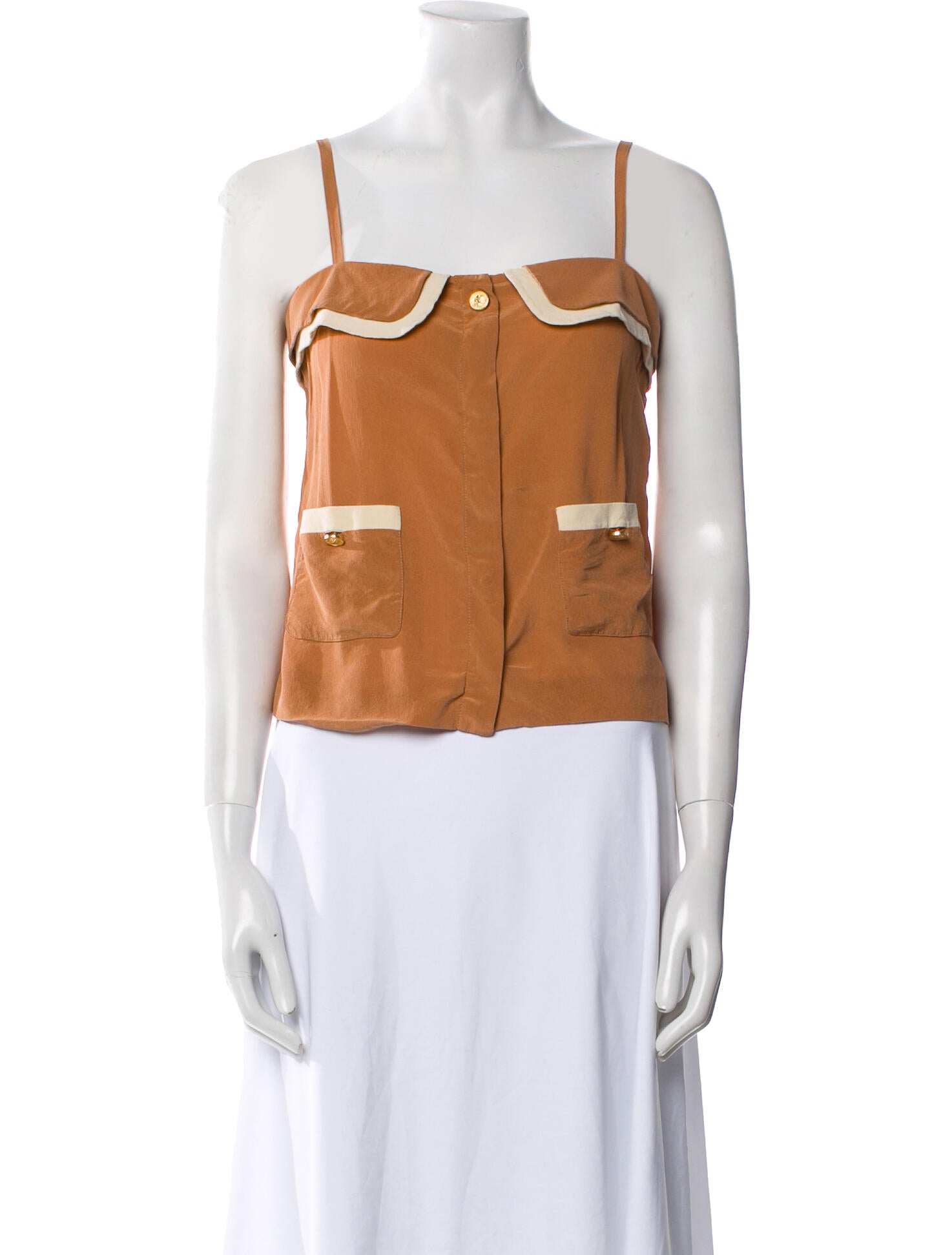 Chloé Printed Square Neckline Crop Top