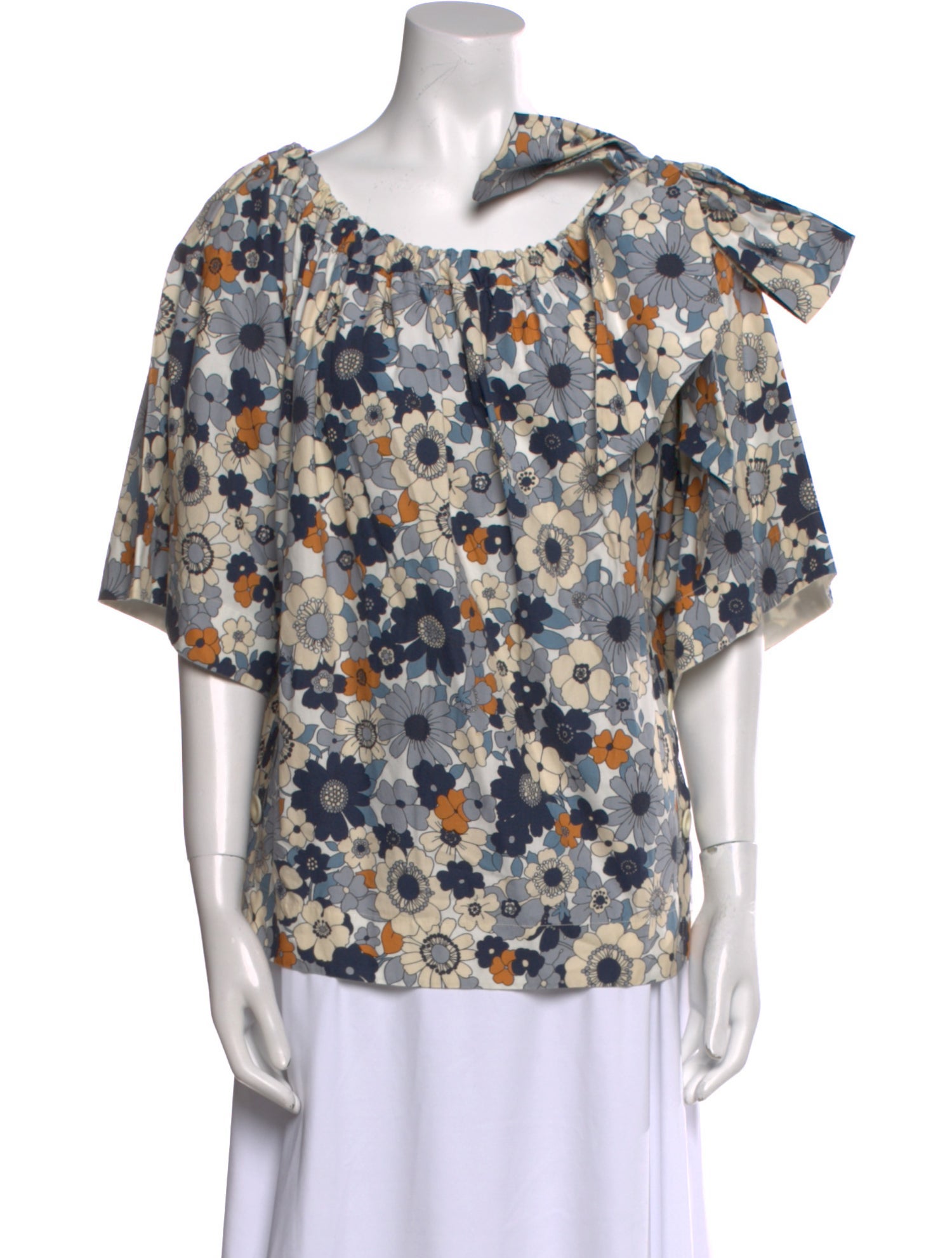 Chloé Floral Print Scoop Neck Blouse