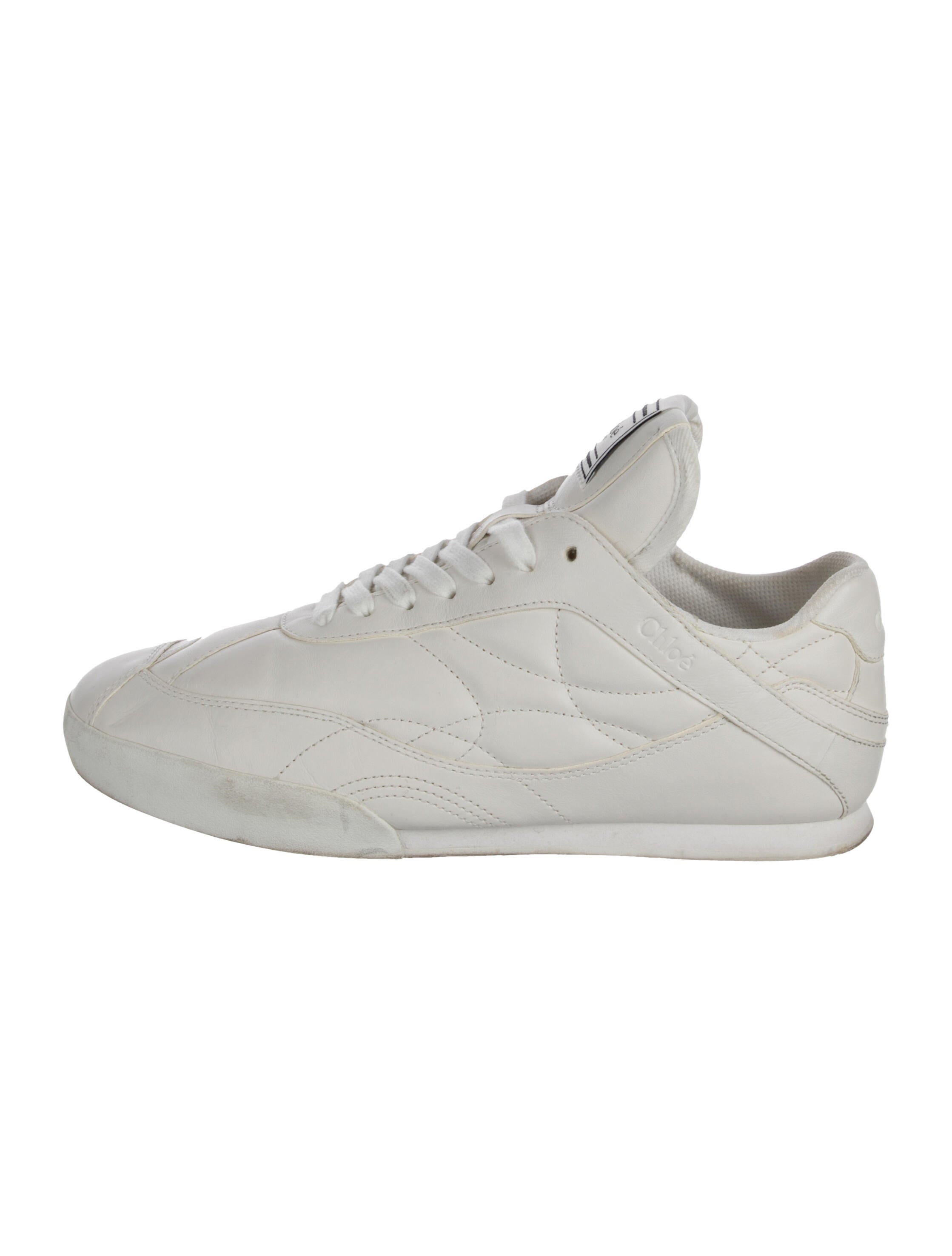 Chloé Leather Lasercut Accents Sneakers