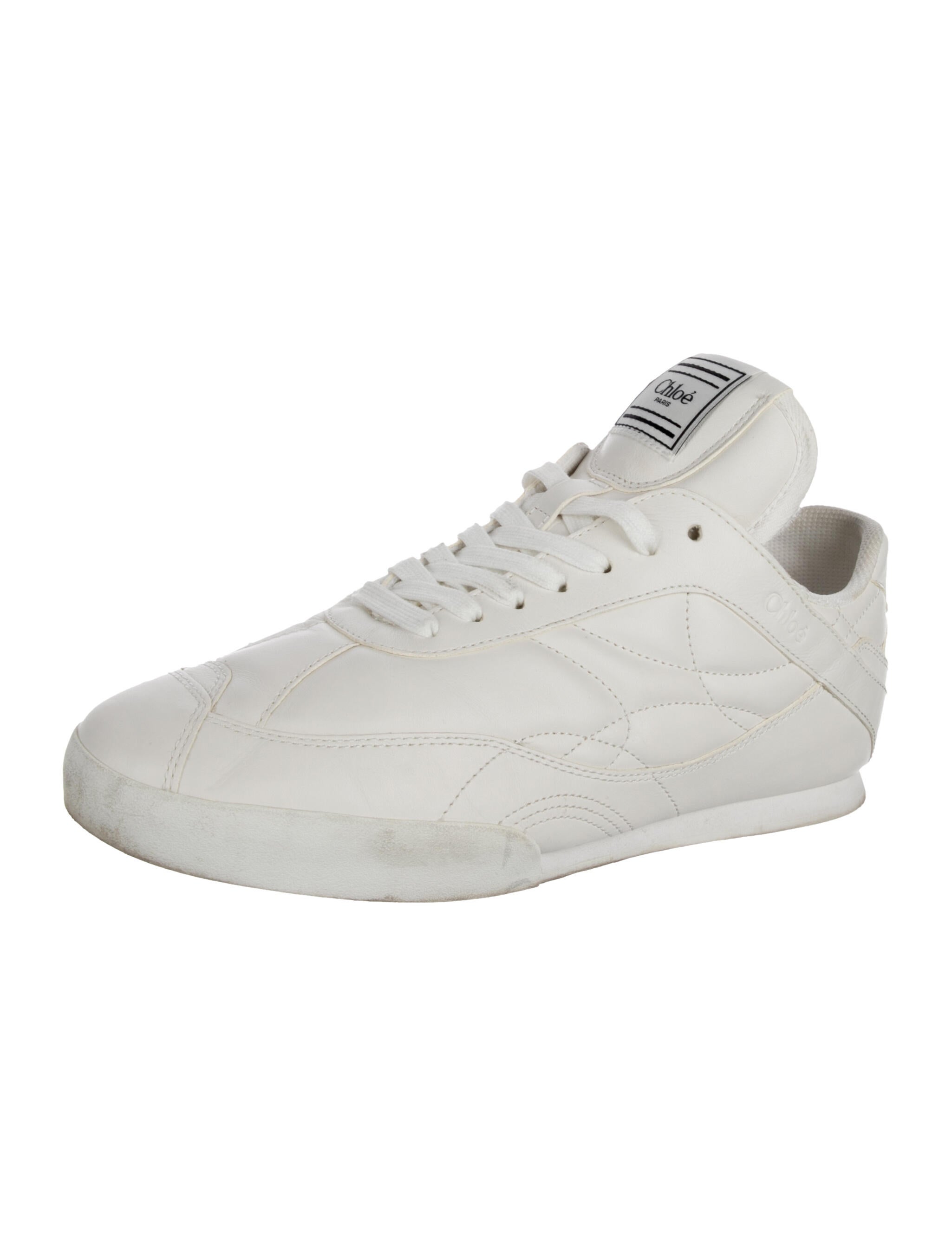 Chloé Leather Lasercut Accents Sneakers