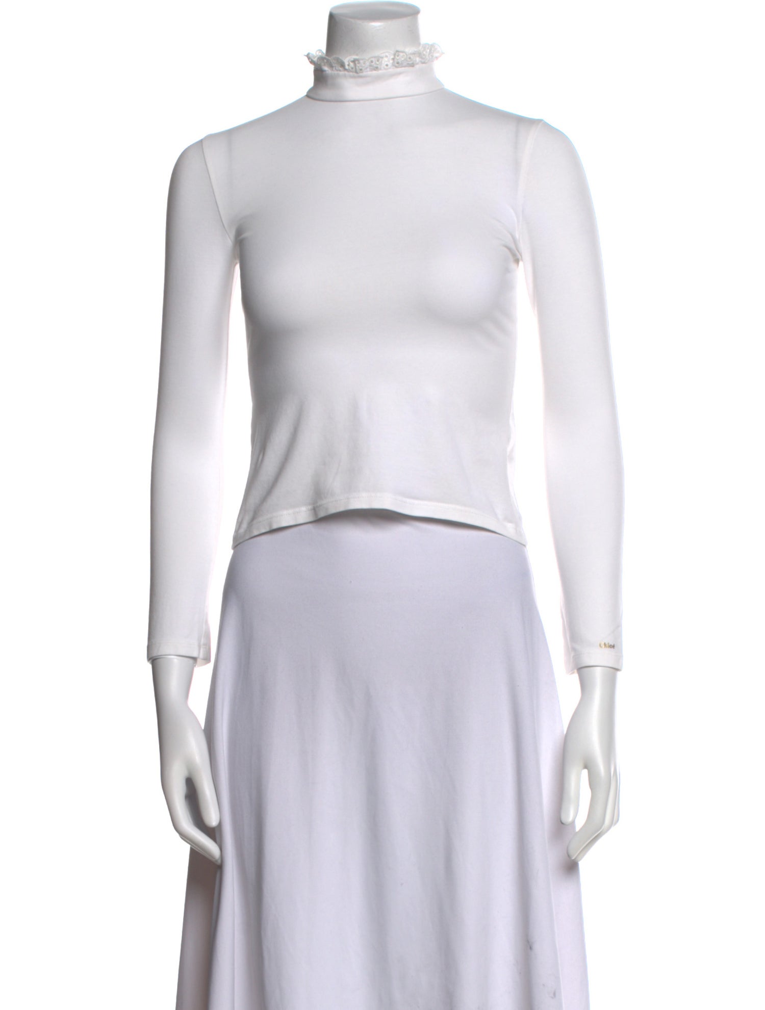 Chloé Mock Neck Sleeveless Crop Top