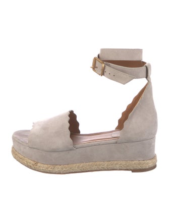 Chloé Suede Scalloped Accent Espadrilles