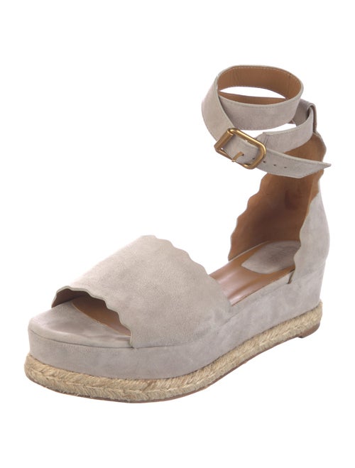 Chloé Suede Scalloped Accent Espadrilles