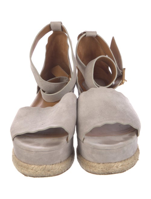 Chloé Suede Scalloped Accent Espadrilles