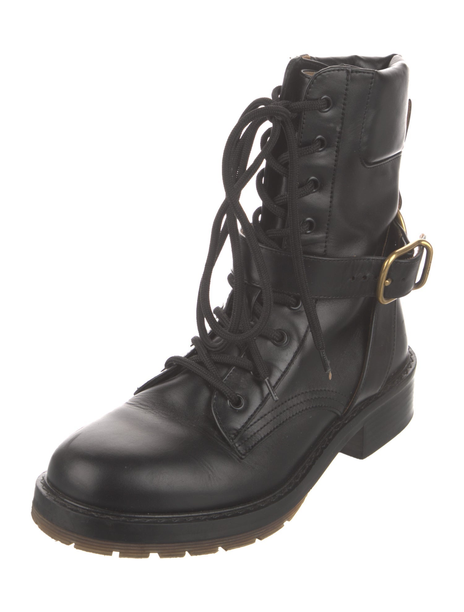 Chloé Leather Combat Boots