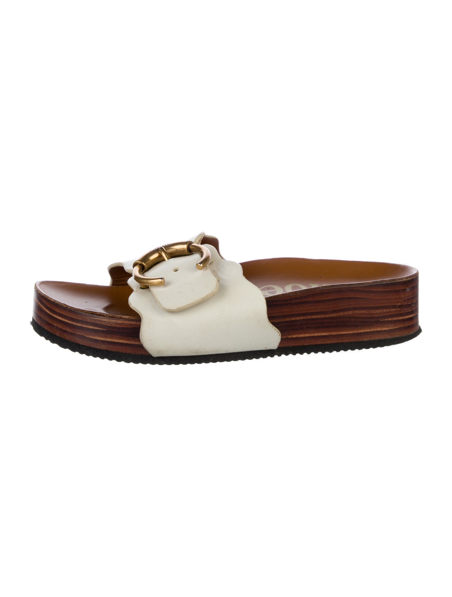 Chloé Leather Colorblock Pattern Slides