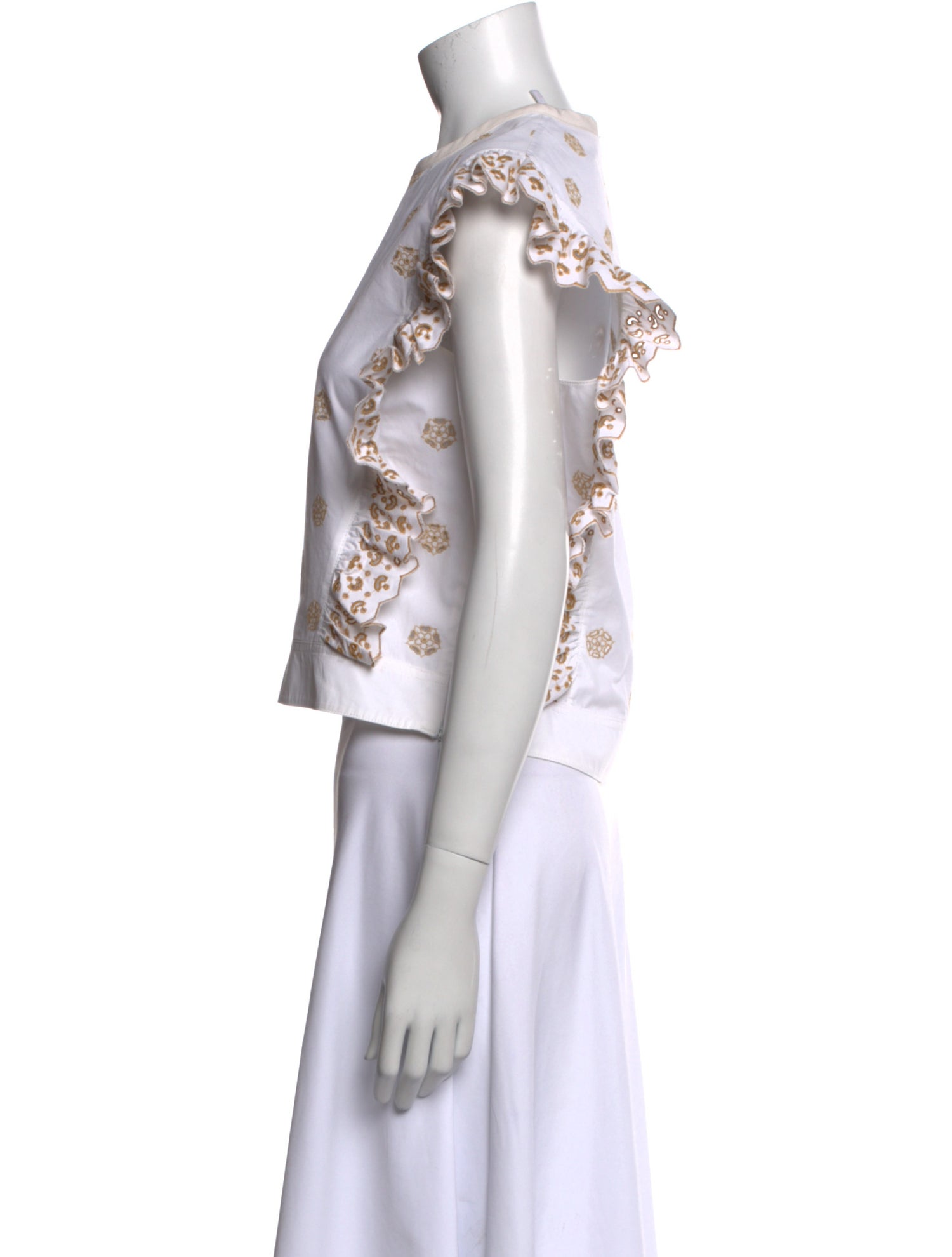 Chloé Printed Crew Neck Crop Top