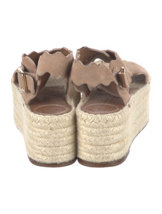 Chloé Suede Whipstitch Trim Espadrilles