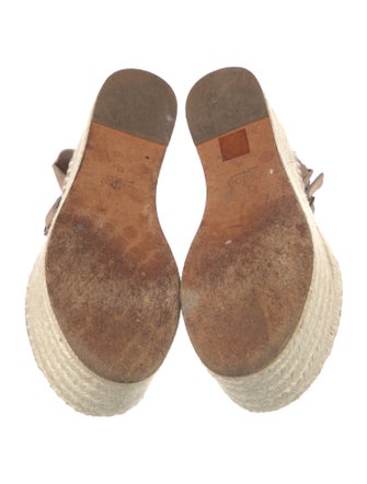 Chloé Suede Whipstitch Trim Espadrilles