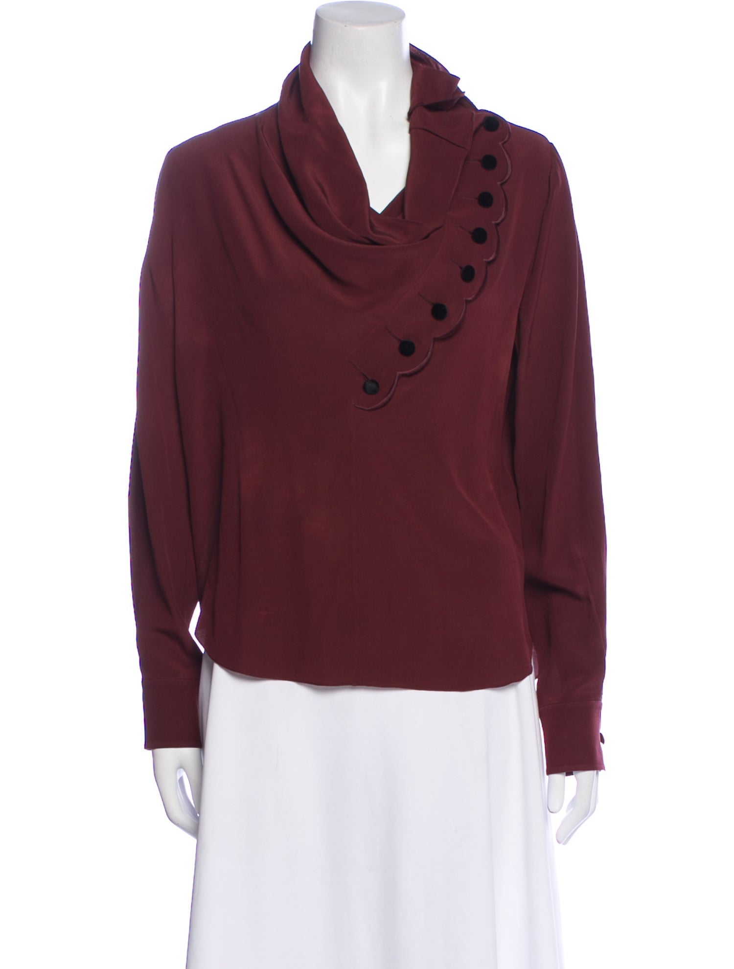 Chloé Silk Cowl Neck Top