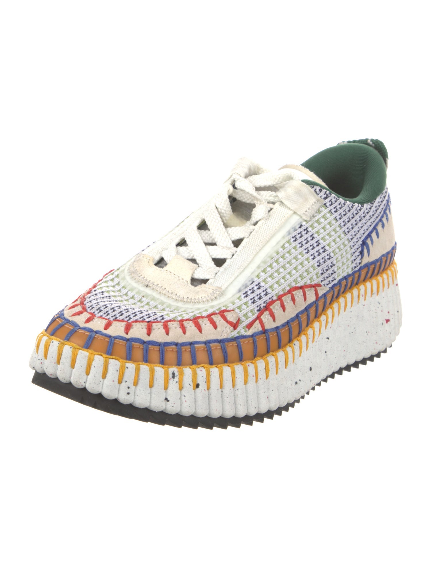Chloé Patterned Whipstitch Trim Sneakers