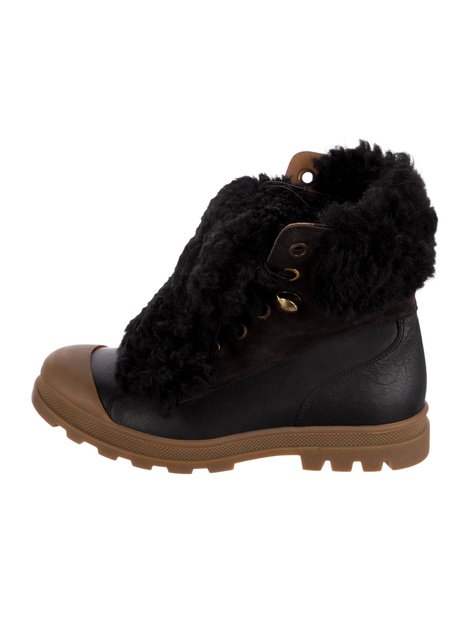 Chloé Leather Combat Boots